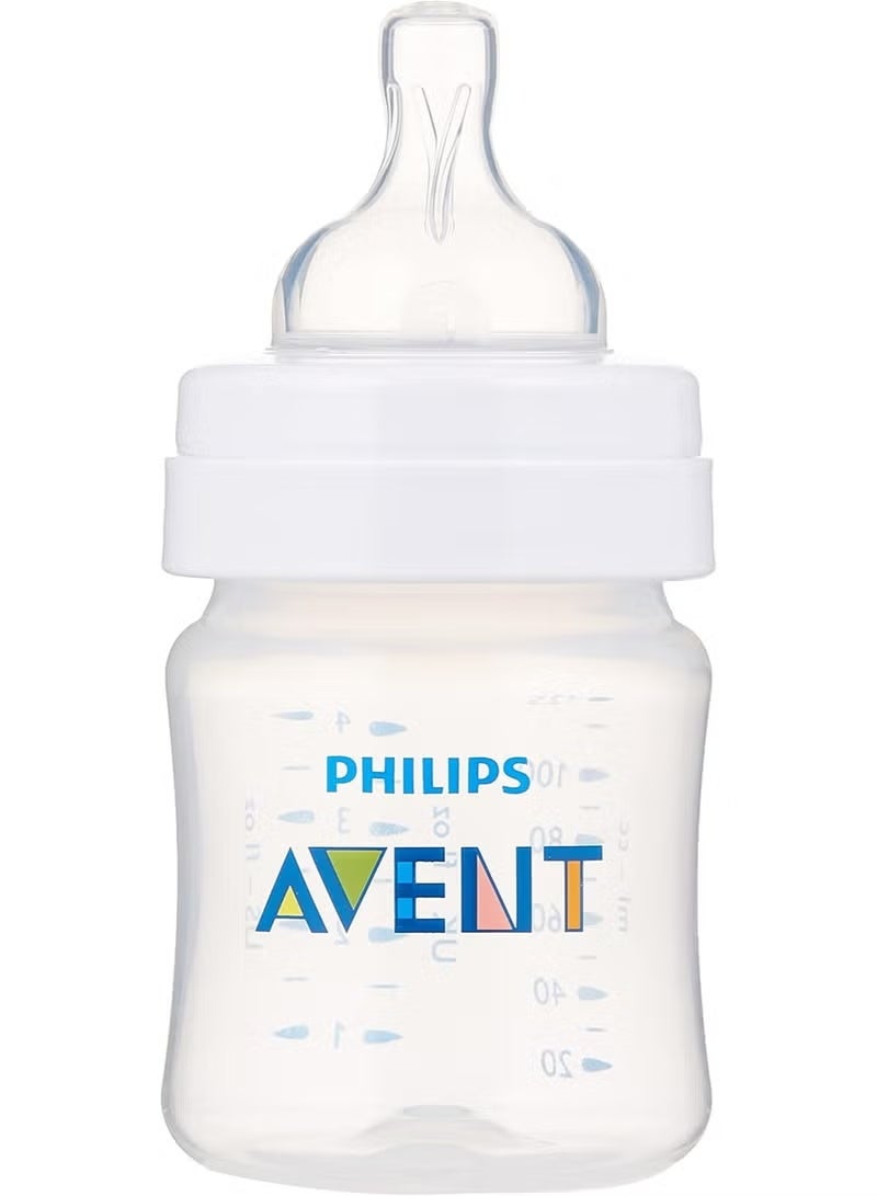 Anti-Colic Baby Bottle 125 ml – White – Suitable for Ages 0+ – Soft Nipple – Easy to Clean